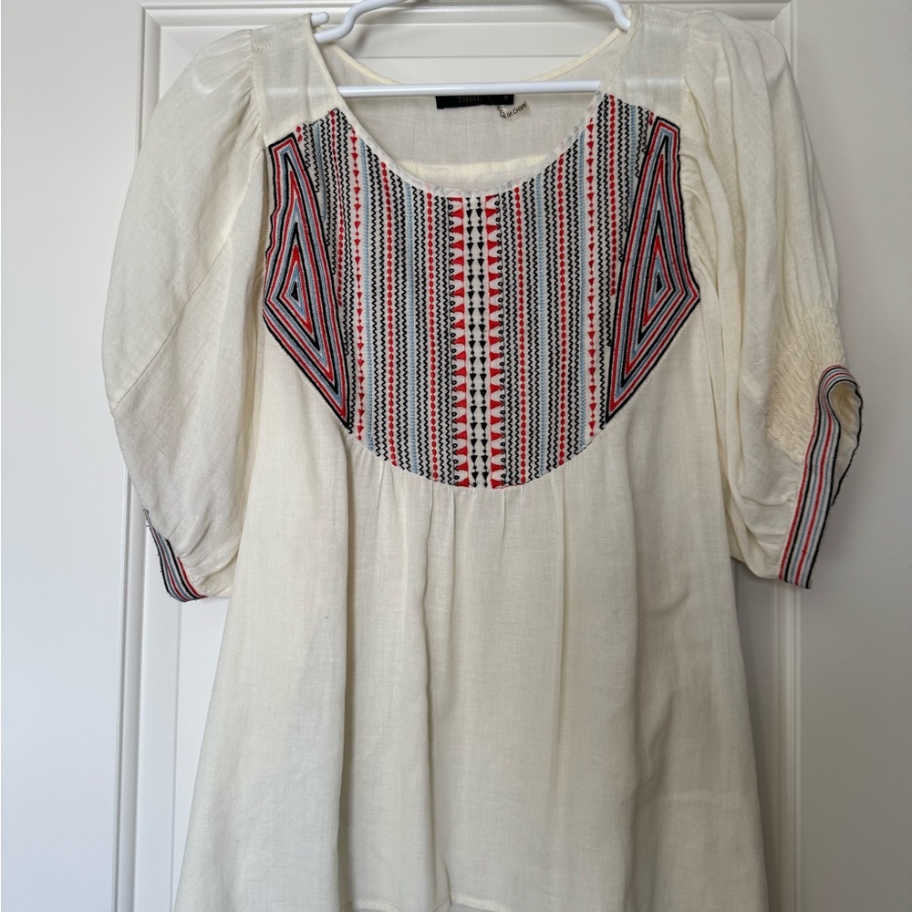 Embroidered Cream Top
